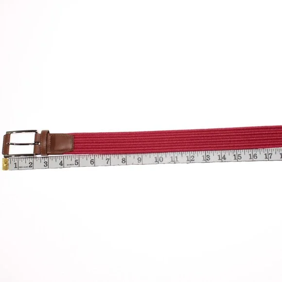 Torino NWT Braided Belt Size 32 US in Solid Red With Brown